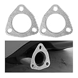 NYTKL 2PCS Exhaust Gasket, 2.5' 3-Bolt High Temperature Exhaust Flange Gaskets, Multifunctional Header Gaskets Replacement for Mufflers Catalytic Converters, Car Accessories