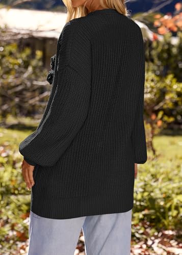 Image of MEROKEETY Long Sleeve Oversized Cardigan Sweaters for Women | Fall Winter Sweaters, Open Front, Chunky Knit, 2026 Casual Work Outerwear with Pockets