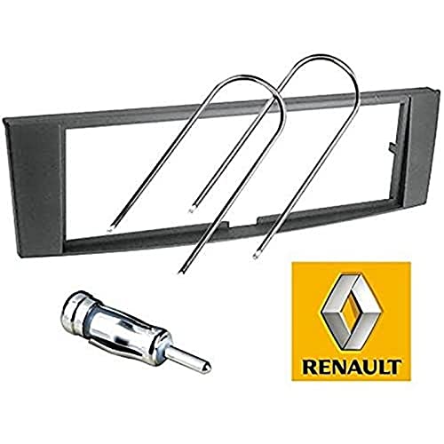 Sound Way Kit Montage Cadre de Radio Adaptateur autoradio 1 DIN, Adaptateur Antenne, Clés Compatible avec Renault Laguna