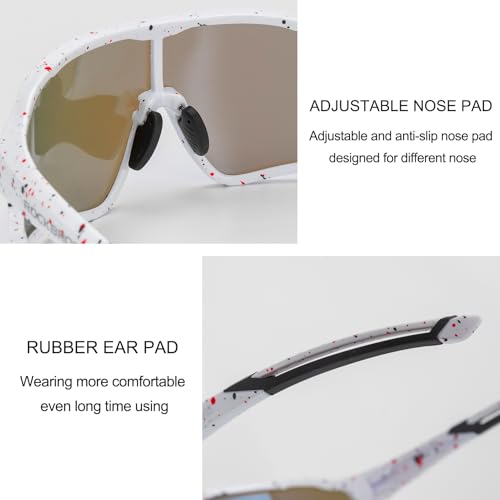 Image of ROCKBROS Polarized Sports Sunglasses Men Women - UV400 Protection Goggle with Myopia Frame for Running Cycling Driving