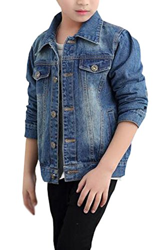 MYtodo Boys' Long Sleeve Denim Jacket Children Jeans Jacket Top3