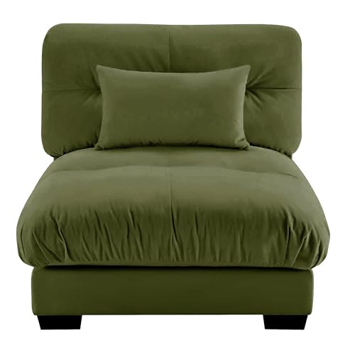 Image of SoarFlash Velvet Sectional Middle Position Sofa, Green