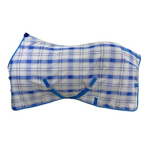 Showman 1000D Royal Blue Plaid Mesh Fly Sheet (78)