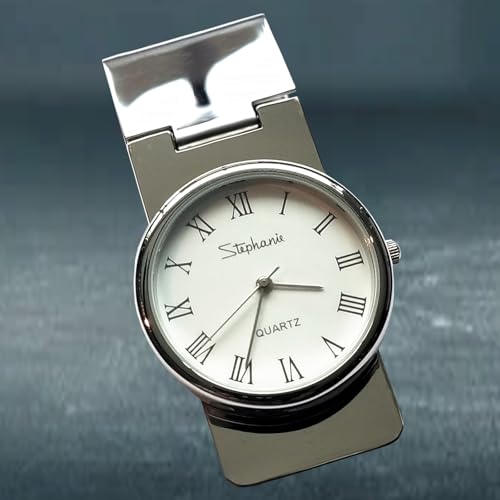 MC5712 RD Designer Polished Silver Plated Money Clip w/Watch FINEST-77030-NF