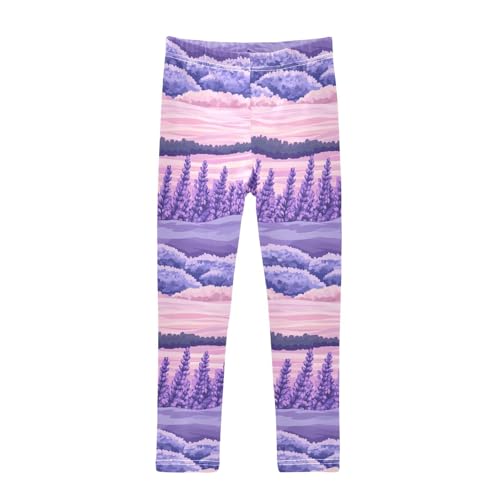 Lavender Field Kids Baby Girls Leggings Stretch High Waisted Pants Sports