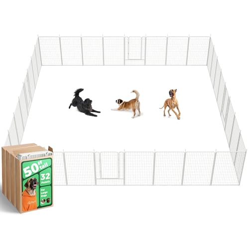 Image of FXW Rollick Unleashed Dog Playpen for Indoor, Yard, RV Camping, 50 inch 32 Panels for Large Dogs, White│Patented