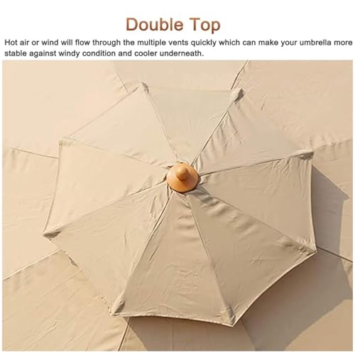 Housse de parasol de rechange 3m double toit pour parasol de marché - 3