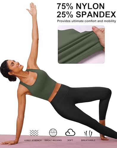 Image of PINSPARK Sports Bra Longline Racerback Tank Tops for Women Padded Workout Yoga Top