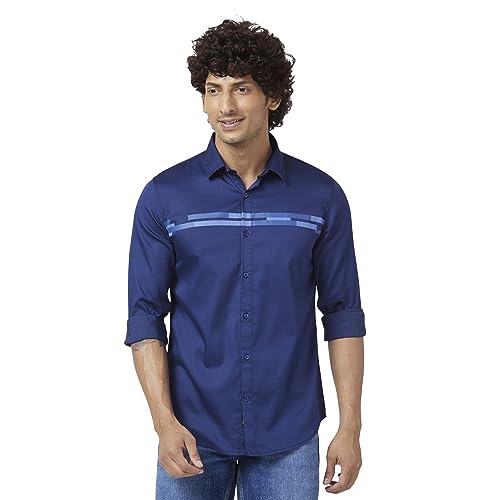 Image of Spykar Men's Regular Fit N /A Full Sleeve Solid Casual Shirts