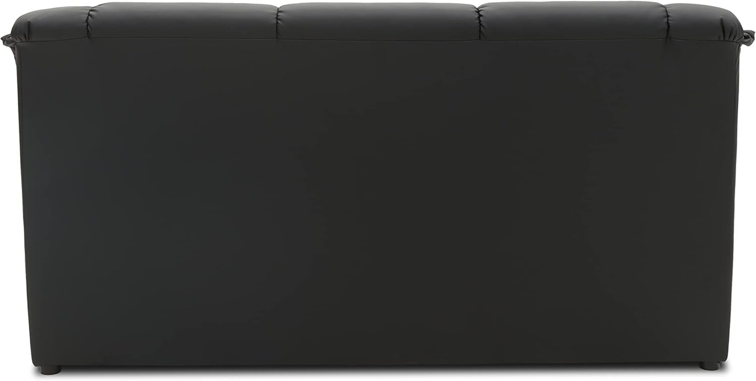 DOMO. collection Sofa Berlin, Leder, klassisches 3er Sofa, Polstergarnitur mit weichem Kunstleder und hochwertigem Federkern, 3 Sitzer 178 x 90 x 89 cm (BxTxH), schwarz