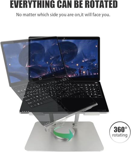 Base para portátil Vortex D086-plata rotativa 360 grados miniatura 3