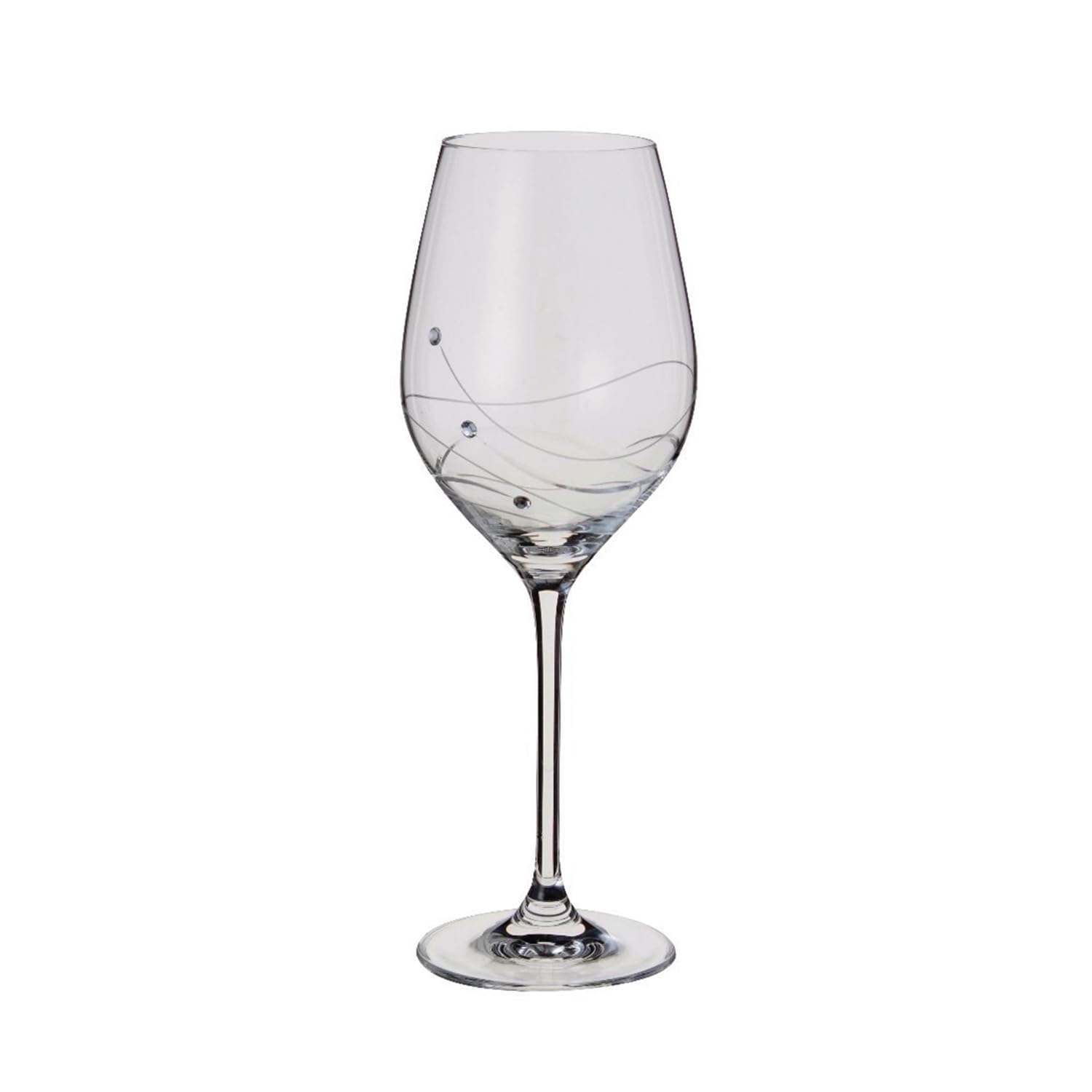 Dartington Crystal Glitz Wine Glass, Set of 2 | All Purpose Wine Glass Embellished with Crystals