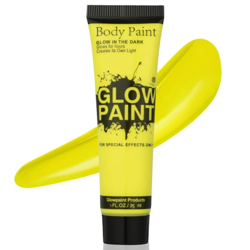 AOOWU Yellow Face Body Paint 25ml Professional Matte Makeup for Halloween SFX Cosplay Water-Based Full-Coverage Blendable Cream for Costume Party & Festival Body Painting