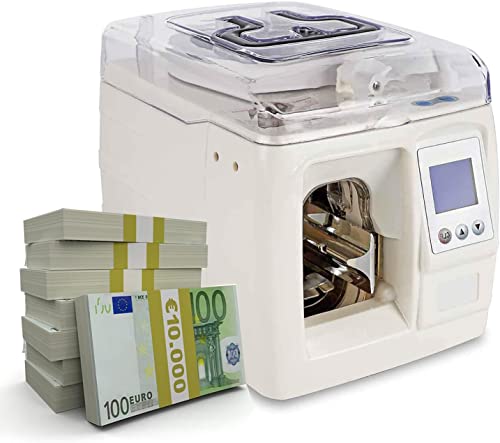 Máquina de encuadernación de billetes, máquina automática de flejado de dinero con pantalla LCD, gestión rápida de billetes, cinta de 2 cm, 1,5 segundos una vez