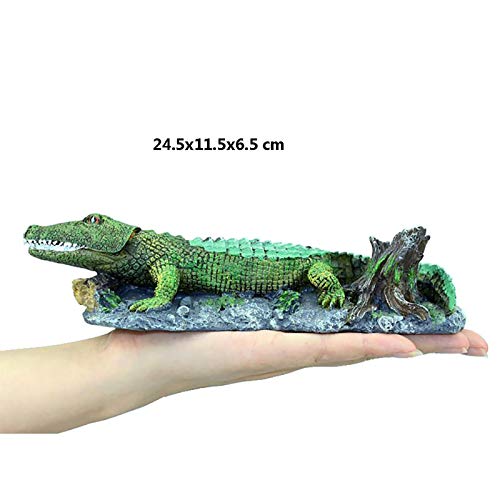 YzDnF Luchtstenen  Bubble Diffuser Aquarium Crocodile beluchter decoraties ornament zuurstof blaas hars crafts voor Aquarium-decor (Kleur: Painted, Grootte: 24,5x11,5x6,5cm) - Afbeelding 6
