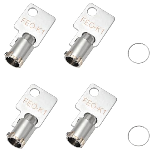 4 PCS FEO-K1 Elevator Key with 2 Key Rings Elevator