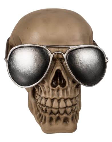 Out of the blue Kopfhörerhalterung, Totenkopf, ca. 16 x 20 x 17 cm, aus Polyresin, in Geschenkverpackung