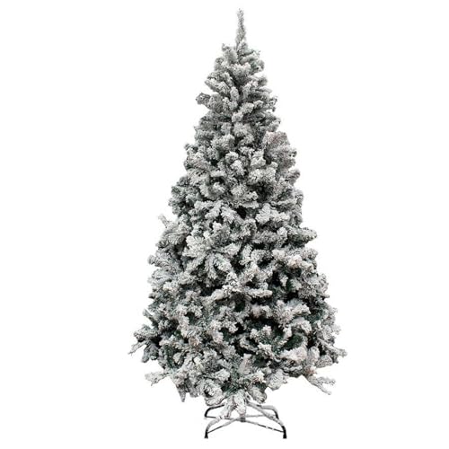 Tradineur - Árbol de Navidad nevado, Pino, Abeto Artificial Blanco, Estructura de plástico y Metal Revestido, Robusto y Duradero, fácil Montaje, 180 cm