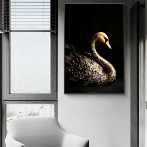 Toile cigale noire et dorée 80x120cm pour habiller un grand mur vide avec élégance