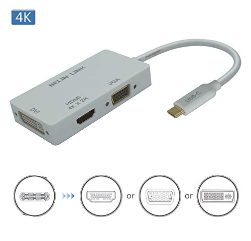 USB-C to HDMI Adapter Thunderbolt 3 with Gold-Plated Connector 3 in 1 Type C Multiport Adapter for HDMI VGA DVI Compatible for MacBook Pro/Dell XPS 13/Chromebook Pixel/Yoga 910/(3in1 Rectangle White) USB-C to HDMI Adapter Thunderbolt 3 with Gold-Plated Connector 3 in 1 Type C Multiport Adapter for HDMI VGA DVI Compatible for MacBook Pro/Dell XPS 13/Chromebook Pixel/Yoga 910/(3in1 Rectangle White)