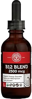 Global Healing Center Vegansafe B12, 2500 mcg Organic Sublingual Liquid Vitamin B12 Drops