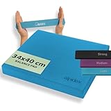 ALPIDEX Balance Pad 40x34x5 cm Balancekissen Blau inkl. 3 Fitnessbänder Stabilität Koordination Verbessertes Gleichgewicht Kissen Rutschfest Wackelkissen Balancegerät Gleichgewichtstrainer