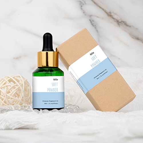 Image of Soft Powder Fragrance Oil, MitFlor Single Scented Oil, Large Size Fragrance Oil for Diffuser, Soap & Candle Making Scent, Aromatherapy Oil, Clean Scent for Home Fragrance, 30ml