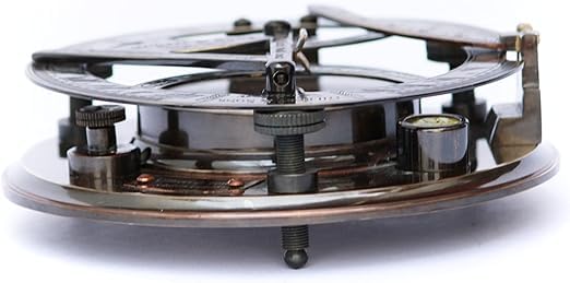 Brújula náutica de latón antigua de 5 pulgadas, grabada y hecha a mano, herramienta direccional para senderismo, rastreo y viaje miniatura 3
