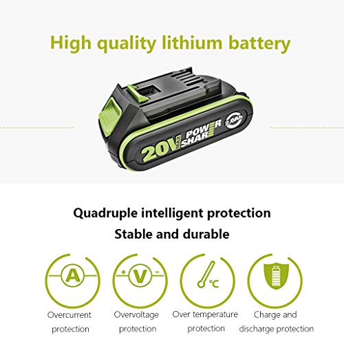 QHYXT 20-V-Akku-Bohrmaschine, Elektro-Bohrschrauber, 3/8-Zoll-Schnellspannfutter aus Metall, 2-Gang-Einstellung, 15 + 1… – Bild 5