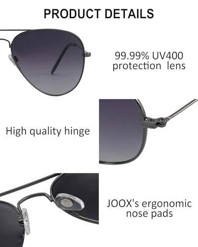 Image of Joox Aviator Sunglasses for Men Women,Polarized UV 400 Protection Lens with Metal Pilot Frame Unisex