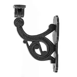 Black Wrought Iron Hand Rail Bracket Rust Resistant Finish 3.5