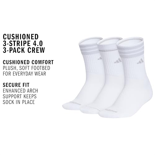 Image of adidas Cushioned Crew Socks 3-Pairs Durable & Comfortable