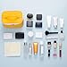 Meiyuuo Makeup Bag Large Cosmetic Bags for Women Girls Cute Travel Zipper Pouch Toiletry Organizer for Beauty Essentials Waterproof (Yellow)