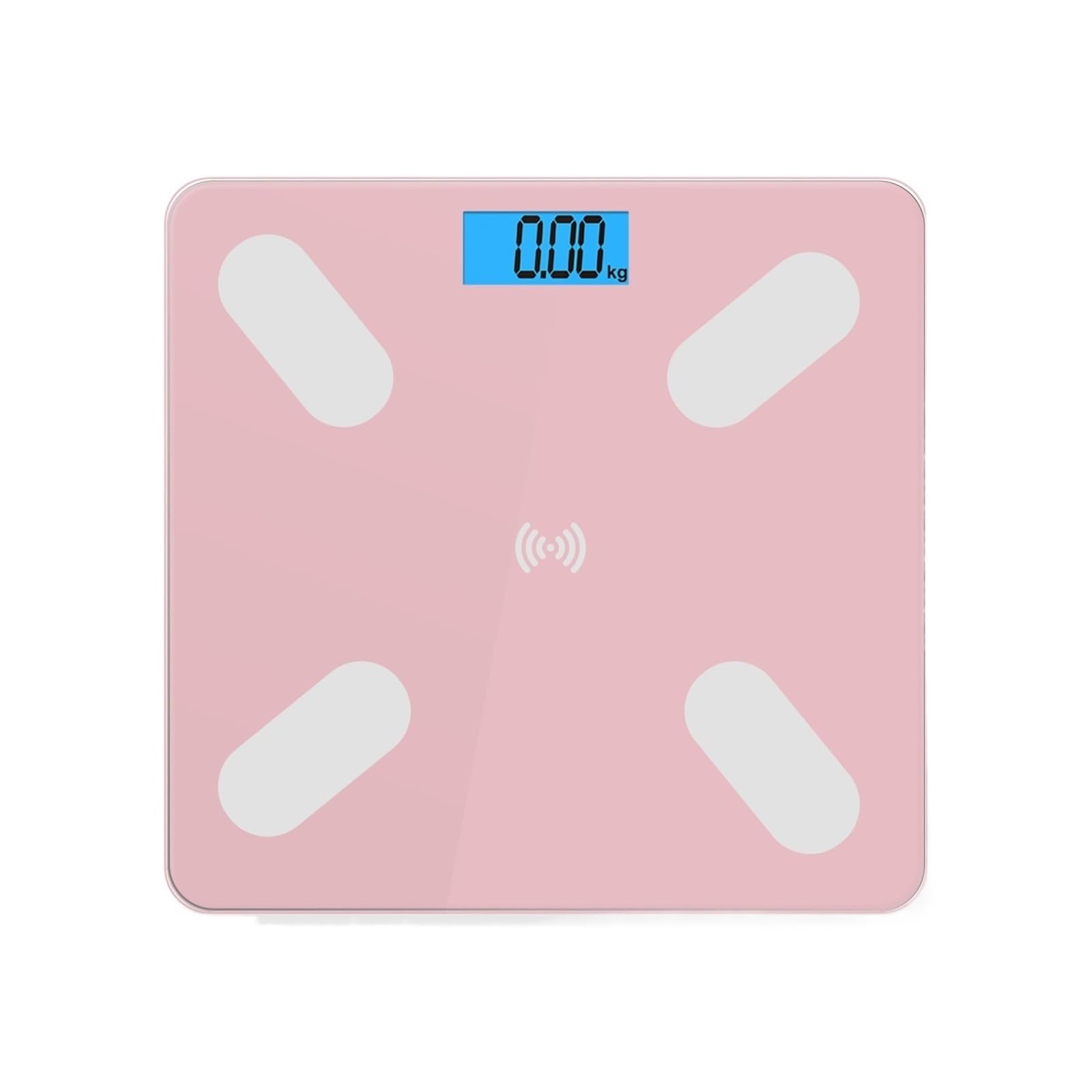 Báscula De Peso Corporal Digital Báscula De Baño Inteligente Equilibrio Salud Bluetooth Grasa Corporal Pesaje Electrónico Inteligente LCD Digital FáCil De Usar(Pink with battery)