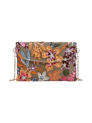 SweatyRocks Women's Sequin Purse Floral Evening Handbags Crossbody Bag Wedding Party Clutch Purses