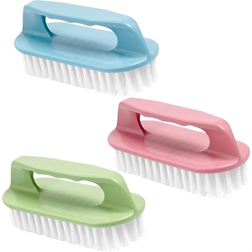 Scrub Brush for Cleaning-3 Pack Scrubbing Brushes Heavy Duty Multi-Purpose Household Cleaning Brush...