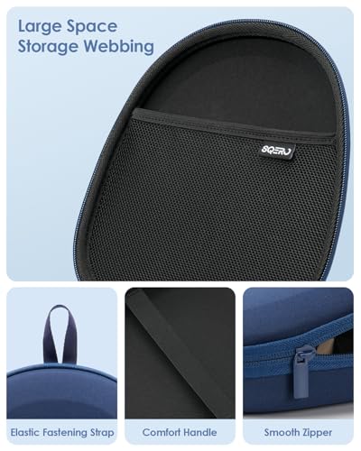 Image of Headphone Case Hard Shell Super-Slim for Sony /JBL /Bose /Soundcore Anker /BERIBES KVIDIO TOZO JLab Over-Ear Headphones Universal Portable Travel Organizer Bag (Light Blue)