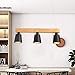 Produktbild LED Pendelleuchte Esstisch Holz Hängeleuchte 3 Flammig Warmweiß Höhenverstellbar Esstischlampe für Esszimmer Wohnzimmer Büro Cafe Restaurant - Schwarz - 3x Warmweiß E27 Leuchtmittel inkl. - 70x14x23CM