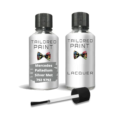 Touch Up Paint For Mercedes 2000-Present Palladium Silver Met 792 9792 Quality Stone Chip Scratch Repair Palladium Silver Met 792 9792 (Touch Up Paint + Lacquer)