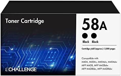 58A CF258A Toner Cartridge With Chip (2 Black) Compatible Replacement for HP 58A CF258A 58X CF258X to Use with M428fdw M428fdn M428dw M404n M404dn M404dw M404 M406dn M430f