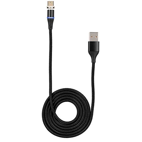 Aleación de Aluminio Nylon Línea de Carga de 360 ??Grados con Luces Led Cable de Carga Rápida Magnética para Teléfono Android Cover