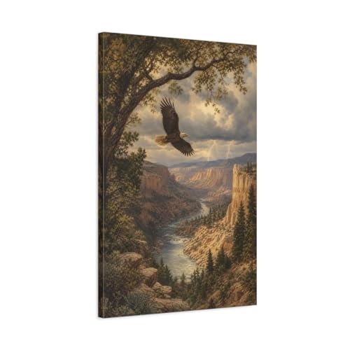 Lithograph eagle canvas print œuvre d'art premium sur châssis 3cm