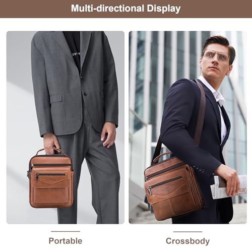 COSCOOA Shoulder Bag for Men Leather Man Purse Crossbody for Men Handbag Bag Messenger Satchel Travel bag - Image 5