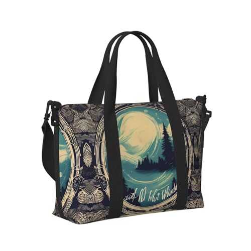 Not All Who Wander Are Lost 1 print Gym Bag for Women,Carry on Weekender Overnight Duffle Bag,Personal Item Tote Bag3