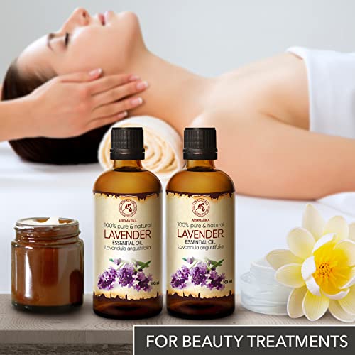 Foto von Lavendelöl 2x100ml - Bulgarien - Rein & Natürliches Ätherisches Lavendel Öl für Guten Schlaf - Beauty - Schönheit - Aromatherapie - Entspannung - Raumduft - Duftlampe - Lavendelöl Ätherisch