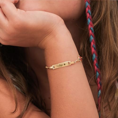 14K Solid Gold Cross Baby Bracelet Girl, Toddler Name Bracelet, Custom Teen Jewelry, Child ID, Newborn Baby Girl or Boy Gift4