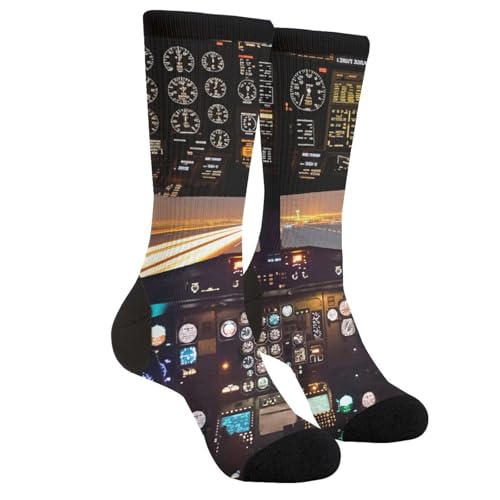 Airplanes Men's Unisex Novelty Crew Socks Funny Crazy Dress Socks