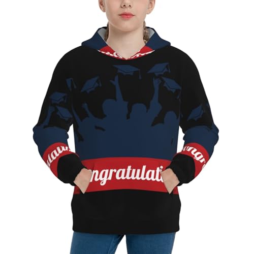 Congratulation Graduate Kids Pullover Hoodies Boys Sweatshirts Girls Athletic Clothes with Pocket