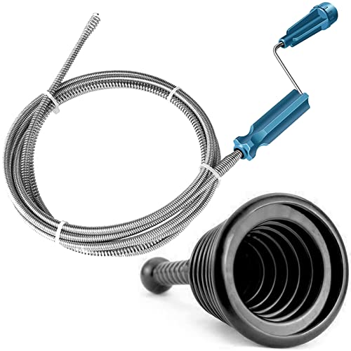 Stura Lavandini et Scarichi Kit professionnel Sonde Déboucheur + Pompe à bouilloire Sonda Stura WC Dégorgant tubes Ventouse Déboucheur et Sture Douche Dégorgante Professionnel