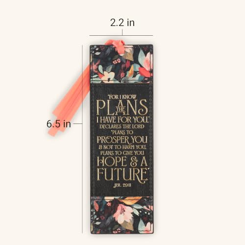 Image of Christian Art Gifts Premium Faux Leather Bookmark: I Know the Plans